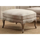 Homelegance Parlier Chair And Ottoman In Grey Weathered / Natural Fabric