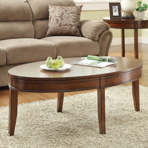 Homelegance Parrish Oval Cocktail Table in Cherry
