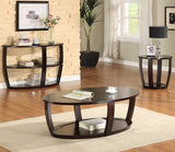 Homelegance Patterson Half Moon Wood Sofa Table in Espresso