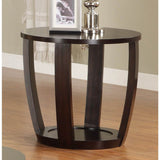 Homelegance Patterson Round Wood End Table in Espresso