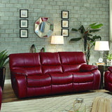 Homelegance Pecos 2 Piece Double Reclining Living Room Set in Red Leather Gel Match