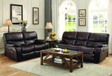 Homelegance Pecos Power Double Reclining Sofa in Brown Leather Gel Match