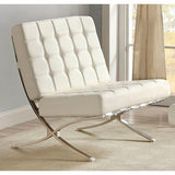 Homelegance Pesaro Chair And Ottoman With Metal Frame In White P/U