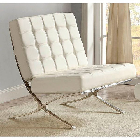 Homelegance Pesaro Chair With Metal Frame In White P/U