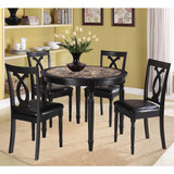 Homelegance Piper 5 Piece Dining Room Set in Rich Black