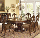Homelegance Prenzo 7 Piece Pedestal Dining Room Set in Brown