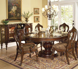 Homelegance Prenzo 8 Piece Pedestal Dining Room Set in Brown