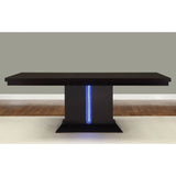 Homelegance Pulse Pedestal Dining Table w/ LED Lighting in Rich Espresso