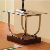 Homelegance Quigley Square Glass End Table w/ Wood Box Base