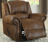 Homelegance Quinn 2 Piece Reclining Living Room Set w/ Chair in Brown