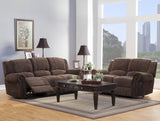 Homelegance Quinn Double Reclining Sofa in Brown Bomber Jacket