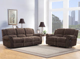 Homelegance Quinn Double Reclining Sofa in Brown Bomber Jacket