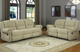 Homelegance Quinn Double Reclining Sofa in Olive Chenille