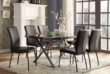 Homelegance Rancho Portola Dining Table With Faux Marble With Metal In Faux Marble / Black Metal Frame
