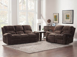 Homelegance Reilly Double Reclining Sofa in Chocolate Microfiber