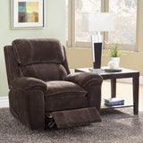 Homelegance Reilly 3 Piece Reclining Living Room Set in Chocolate Microfiber