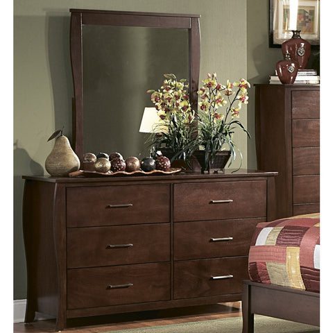 Homelegance Rivera Dresser w/ Mirror in Brown Cherry