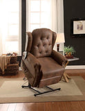 Homelegance Roeland Power Lift Chair In Dark Brown Polyester