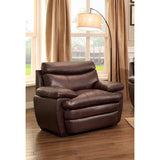 Homelegance Rozel Chair In Dark Brown Genuine Top Grain Leather Match