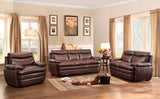 Homelegance Rozel Love Seat & Sofa In Dark Brown Genuine Top Grain Leather Match