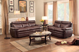 Homelegance Rozel Love Seat & Sofa In Dark Brown Genuine Top Grain Leather Match