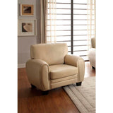 Homelegance Rubin Chair In Taupe Bonded Leather Match