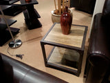 Homelegance Rumi 3Pc Occasional Table With Shelf And Metal Frame In Light Burnishing / Dark Metal Frame