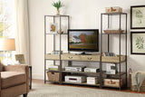 Homelegance Rumi TV Stand/Sofa Table With 2 Drawers In Light Burnishing / Dark Metal Frame