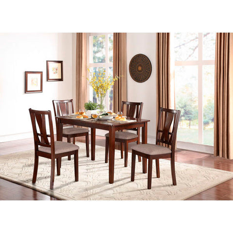 Homelegance Rushville 5 Piece Pack Dinette In Warm Cherry