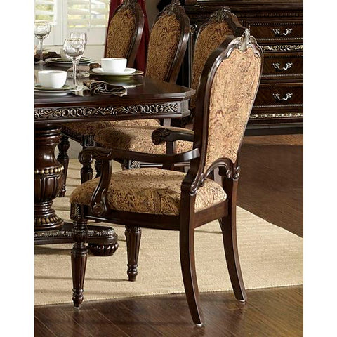 Homelegance Russian Hill Fabric Arm Chair In Cherry Finish