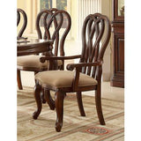 Homelegance San Anselmo Arm Chair, Wood Back, Fabric In Cherry