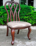 Homelegance San Anselmo Side Chair, Wood Back, Fabric In Cherry