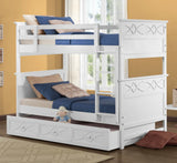 Homelegance Sanibel Twin over Twin Bunk Bed w/ Trundle in White