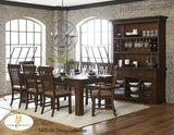 Homelegance Schleiger 7 Piece Rectangular Dining Room Set in Burnished Brown
