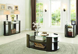 Homelegance Sicily End Table w/Glass Top in Espresso
