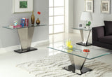 Homelegance Silverstone Rectangular Glass Cocktail Table w/ Brushed Chrome Base