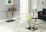 Homelegance Silverstone Rectangular Glass Sofa Table w/ Brushed Chrome Base
