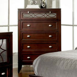 Homelegance Simpson 5 Drawer Chest in Brown Cherry