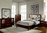 Homelegance Simpson Square Mirror in Brown Cherry