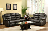 Homelegance Smithee Double Reclining Sofa in Black Microfiber