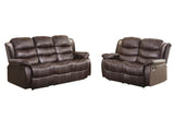 Homelegance Smithee Double Reclining Sofa in Brown Microfiber