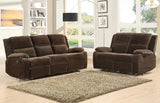 Homelegance Snyder Double Reclining Loveseat in Coffee Microfiber
