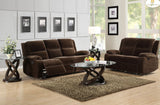 Homelegance Snyder Double Reclining Sofa in Coffee Microfiber