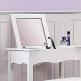 Homelegance Sparkle Vanity Desk w/ Lift Top Mirror in White