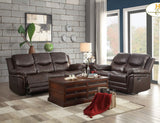 Homelegance St Louis Park Double Reclining Loveseat in Brown Leather
