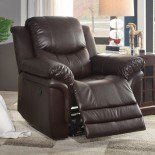 Homelegance St Louis Park Glider Reclining Chair in Brown Leather