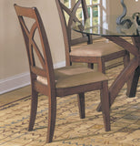 Homelegance Star Hill 5 Piece Round Glass Dining Room Set in Cherry