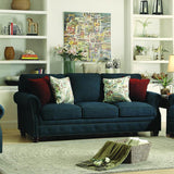 Homelegance Summerson 3 Piece Living Room Set in Navy Fabric
