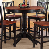 Homelegance Sunbury 5 Piece Round Counter Table Set in Black & Medium Cherry