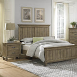 Homelegance Sylvania Panel Bed in Oak Veneered Driftwood
